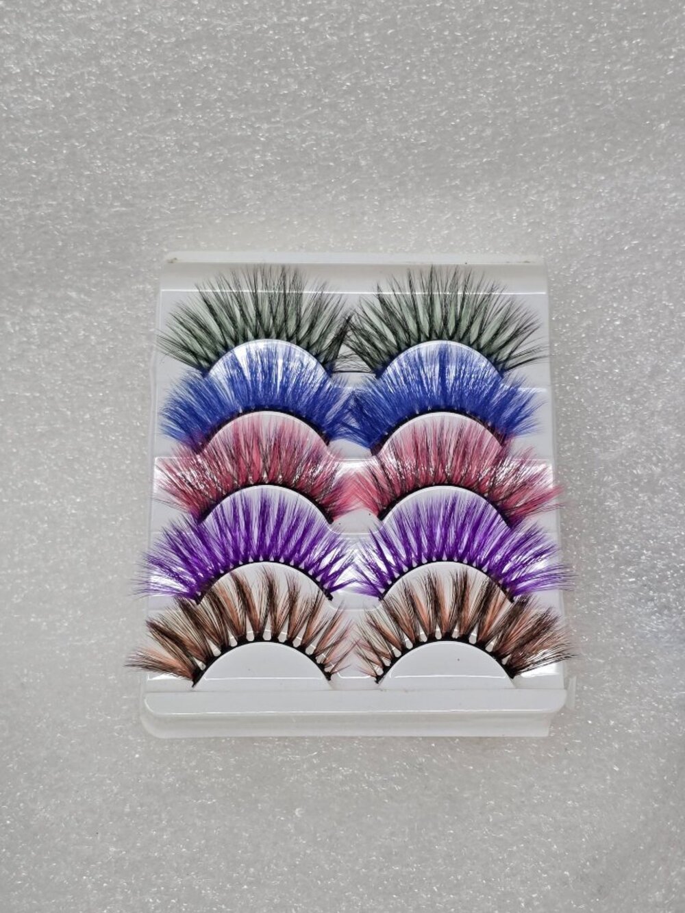 Colorful Faux Mink Eyelash Set 5 Pairs Dramatic Vibrant Styles For Makeup Looks